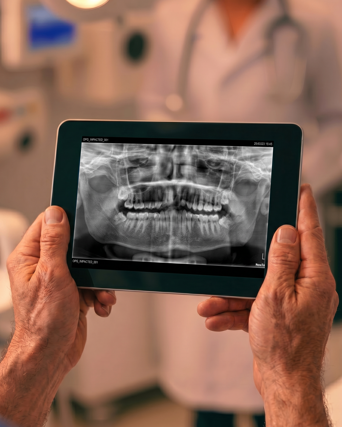 Reviewing a dental OPG panoramic x-ray
